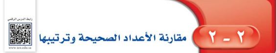 مقارنة الأعداد الصحيحة وترتيبها